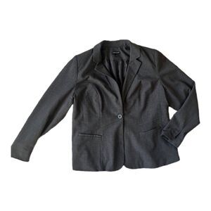 Lane Bryant Notched Collar Single Button Blazer Gray Size 18